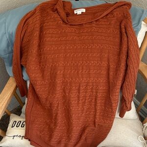 Market & Spruce Cowl Neck Sweater in Rust